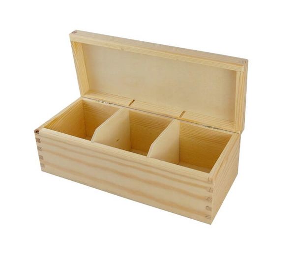 Dřevěná krabička na čaj tříkomorová